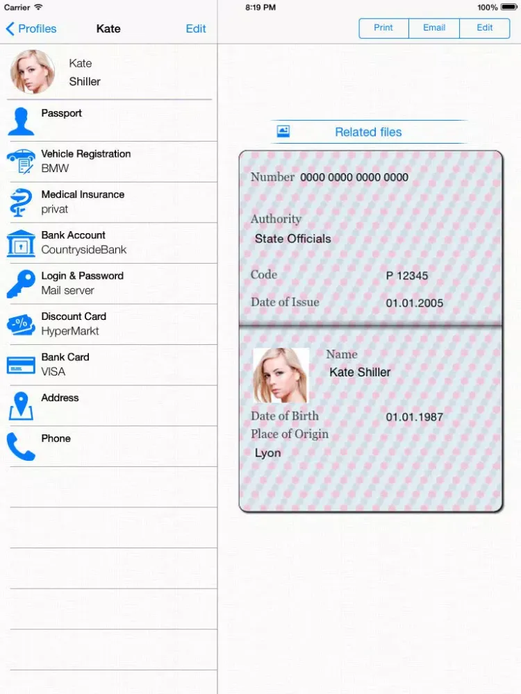 Capturas de tela do iKeepDocs Lite iPad 