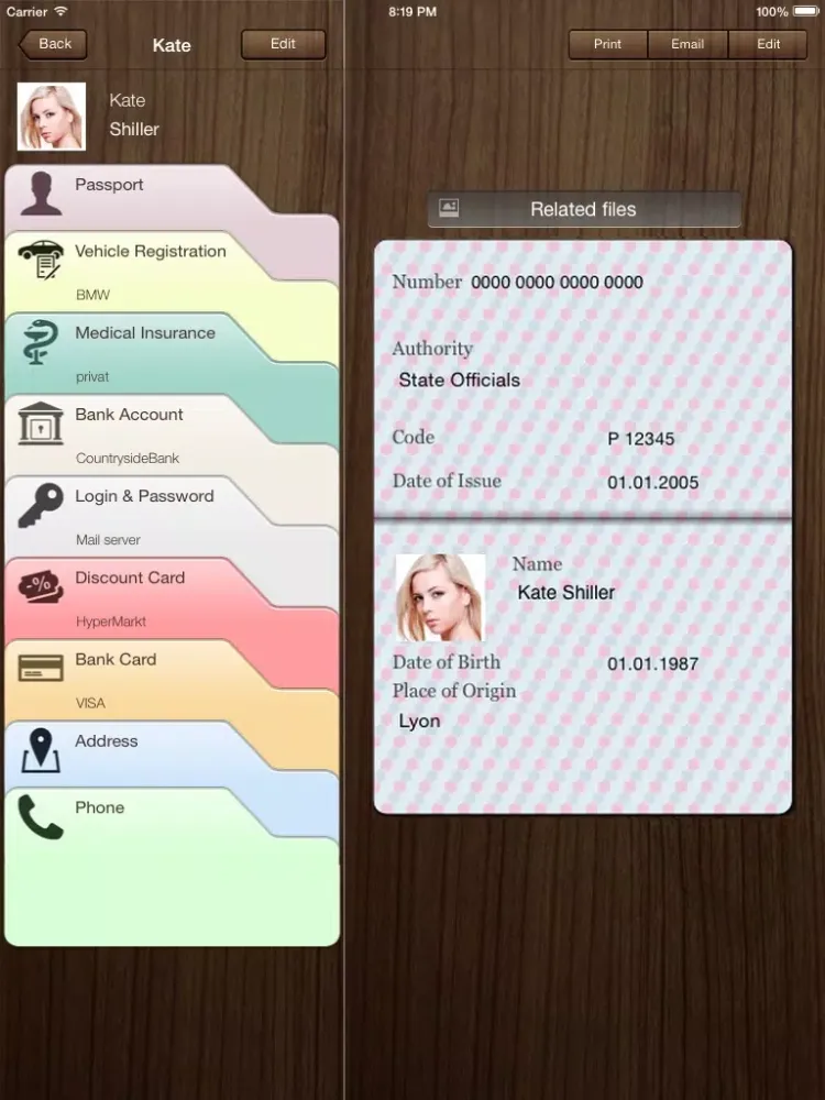 Capturas de tela do iKeepDocs Lite iPad 