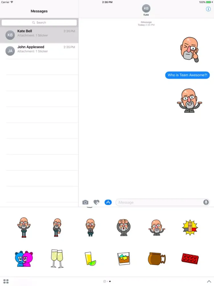 Team Awesome Stickers iPad  Screenshots