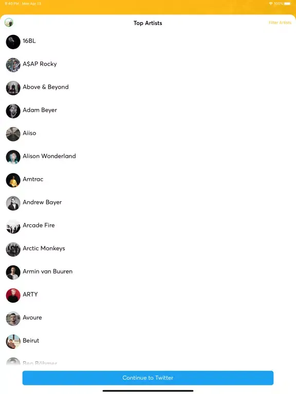 Entourage - Follow Artists iPad  স্ক্রিনশট