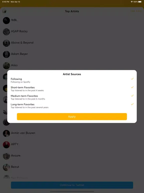 Entourage - Follow Artists iPad  স্ক্রিনশট
