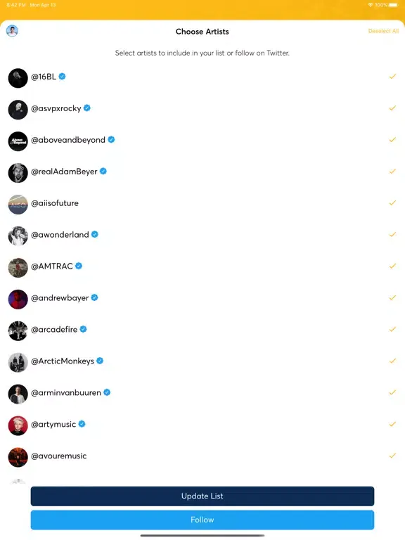 Entourage - Follow Artists iPad  স্ক্রিনশট