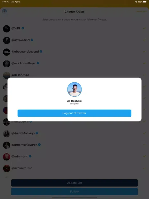 Entourage - Follow Artists iPad  স্ক্রিনশট