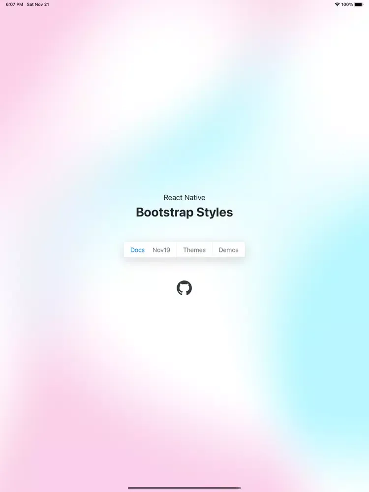 ภาพหน้าจอของ React Native Bootstrap Styles iPad