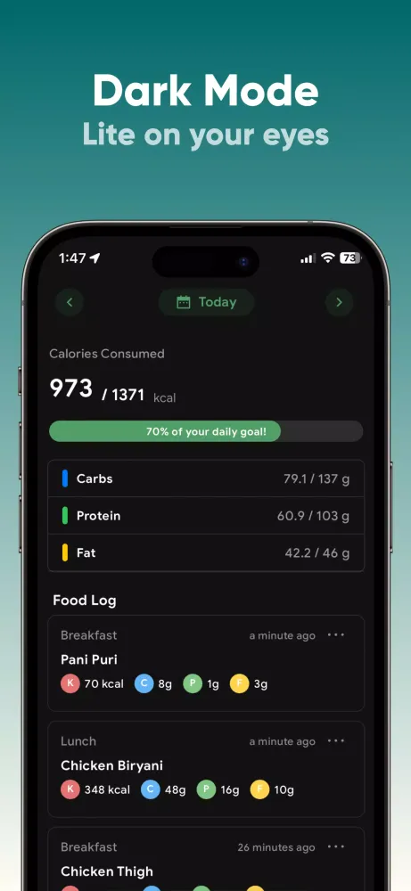 Capturas de tela do Calorie Counter - CalorieKit