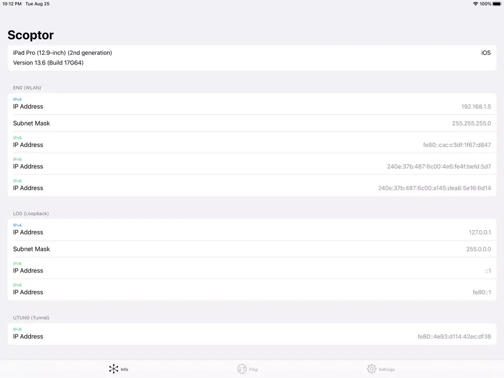 Скриншоты Scoptor - Network Tools iPad 