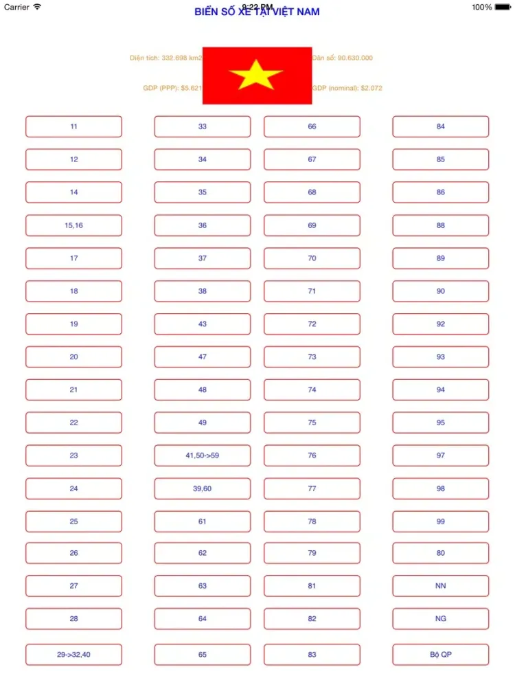 Vehicle Codes iPad 應用截圖