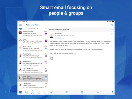 Скриншоты Blue Mail - Email | Calendar iPad 