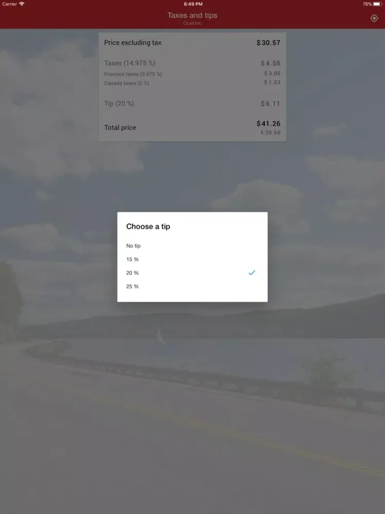 Capturas de pantalla de Taxes and tips in Canada iPad 