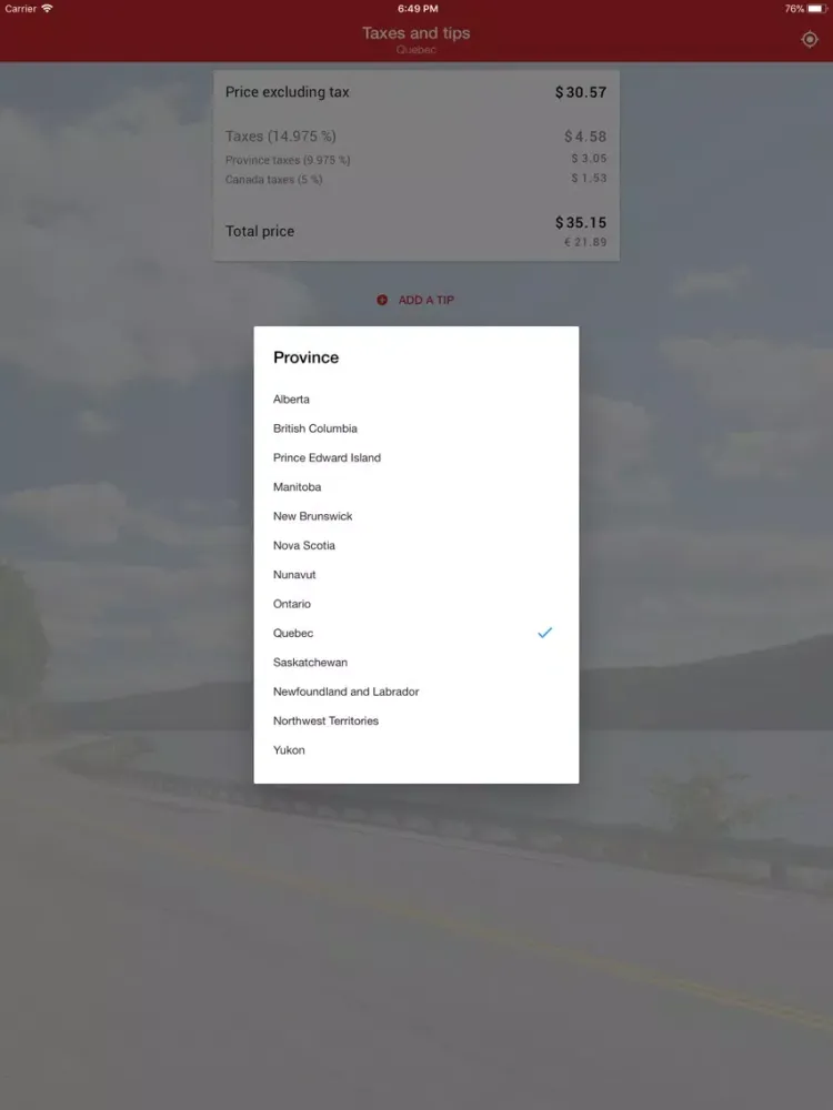 Capturas de pantalla de Taxes and tips in Canada iPad 