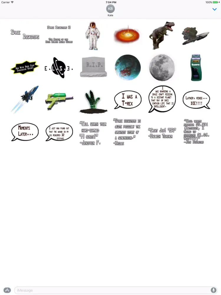 Space Disasters Sticker Pack iPad 应用截图