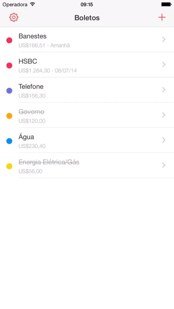 Capturas de tela do Zebra - Gerenciador de boletos