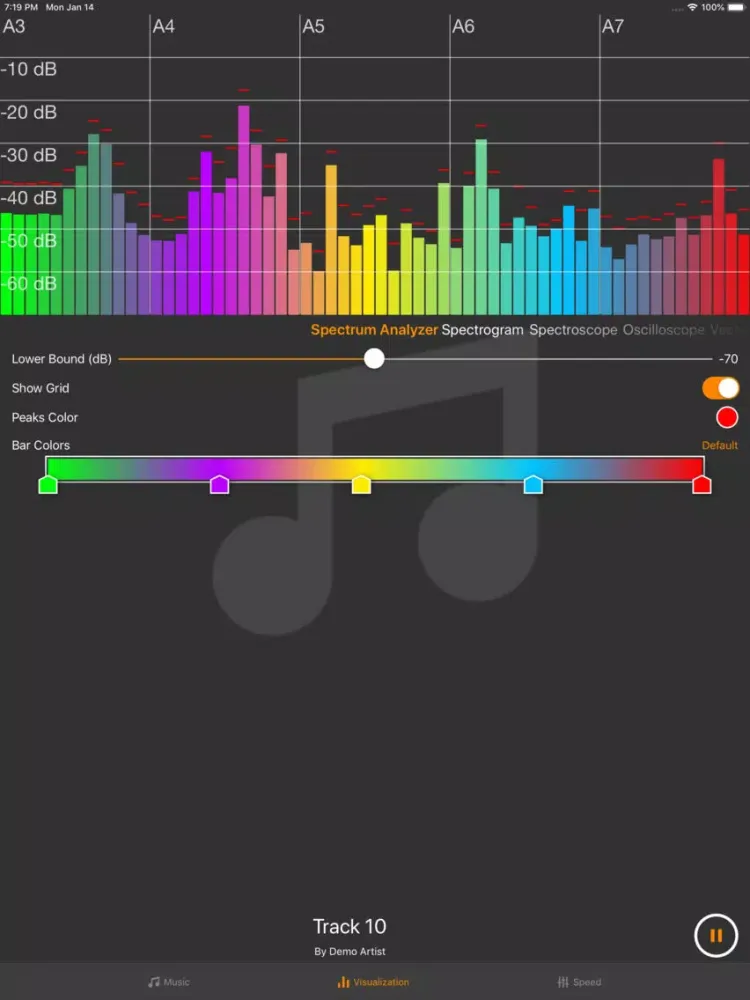 Audio Spectrum Visualizer iPad  Screenshots