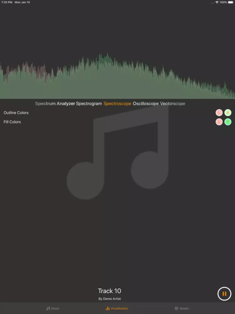 Audio Spectrum Visualizer iPad  Screenshots