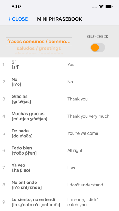 Capturas de tela do Learn Spanish words with ST