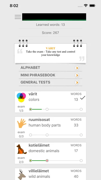 Capturas de pantalla de Learn Finnish words with ST