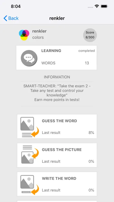 Tangkapan layar Learn Turkish words with ST