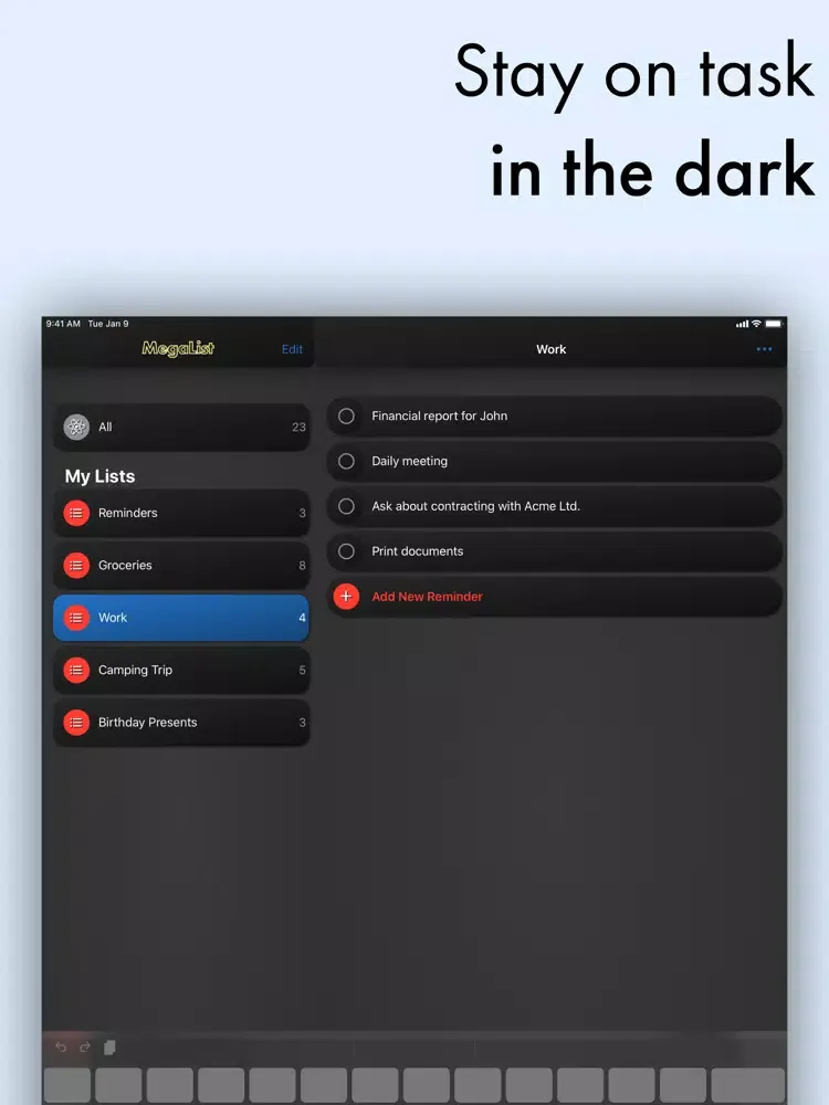 Zrzuty ekranu MegaList: ToDo & Productivity iPad 