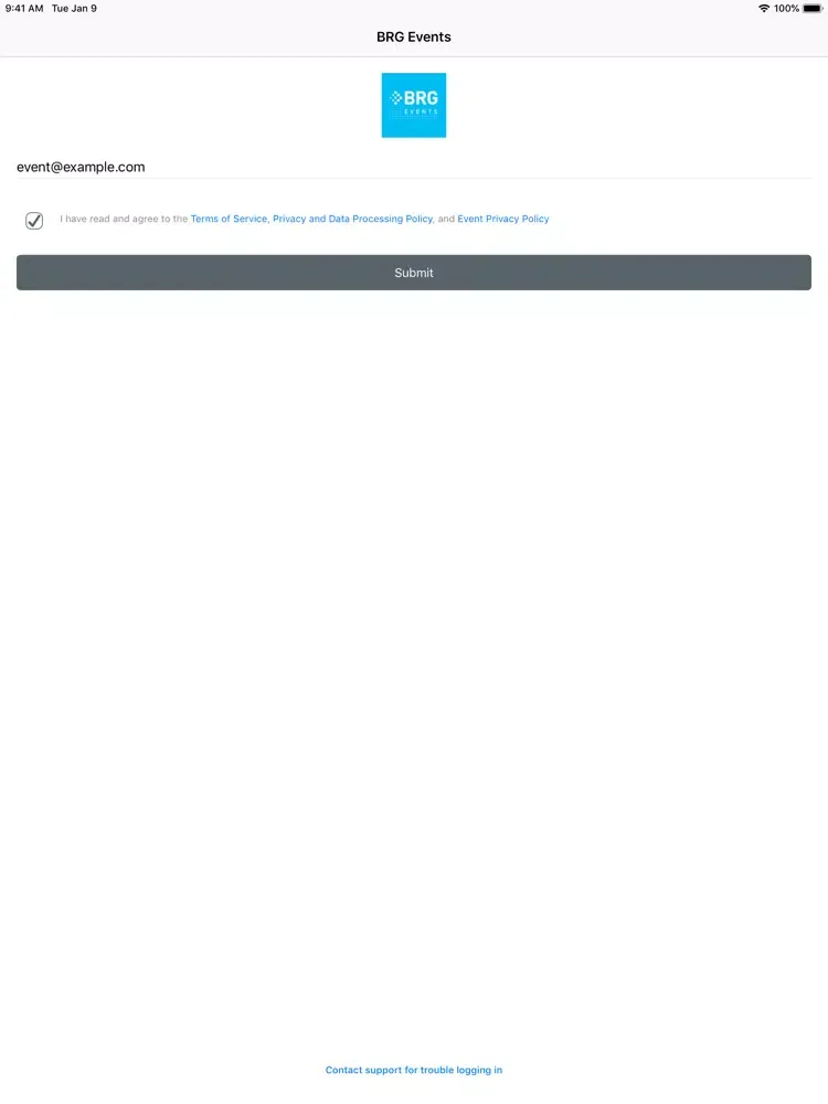 BRG Events iPad  سکرین شاٹس
