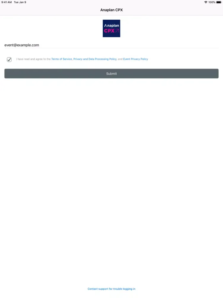 Anaplan CPX iPad  स्क्रीनशॉट