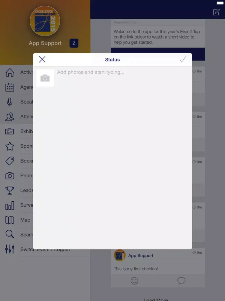 Capturas de tela do Excellence in Journalism 2015 iPad 