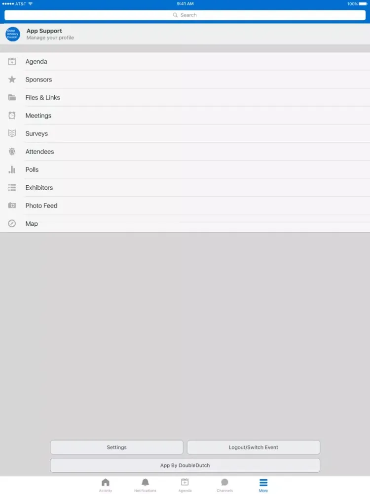 Capturas de tela do Global Advisory Council iPad 
