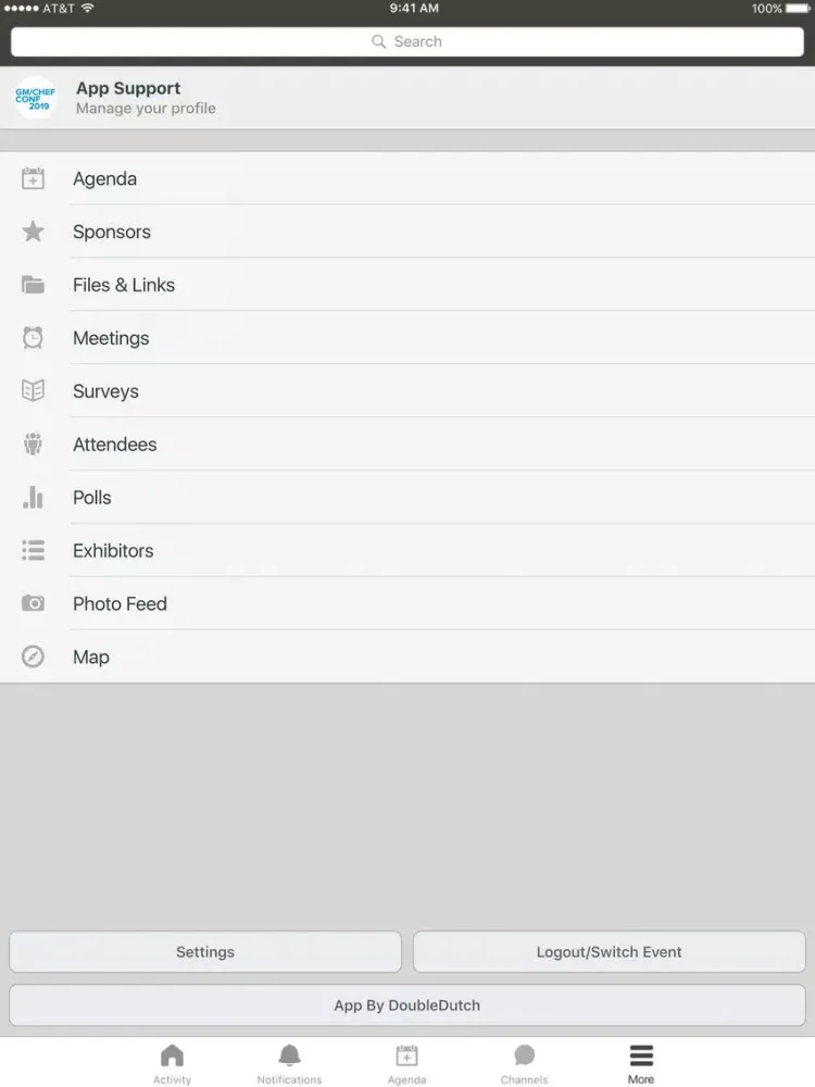 Capturas de tela do GM/Chef Conference 2019 iPad 