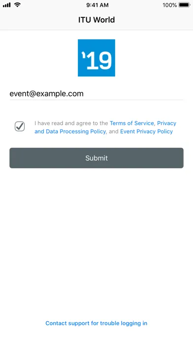 Tangkapan layar ITU World Event APP