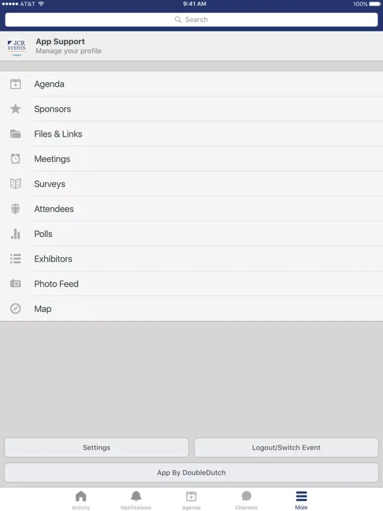 JCR Events iPad  Ekran Görüntüleri