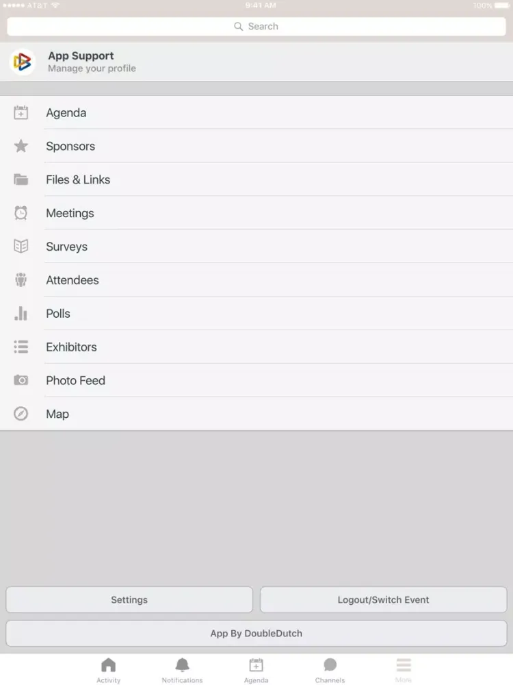 Capturas de tela do 2018 National Convention iPad 
