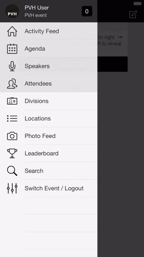 Screenshot di PVH e-vent