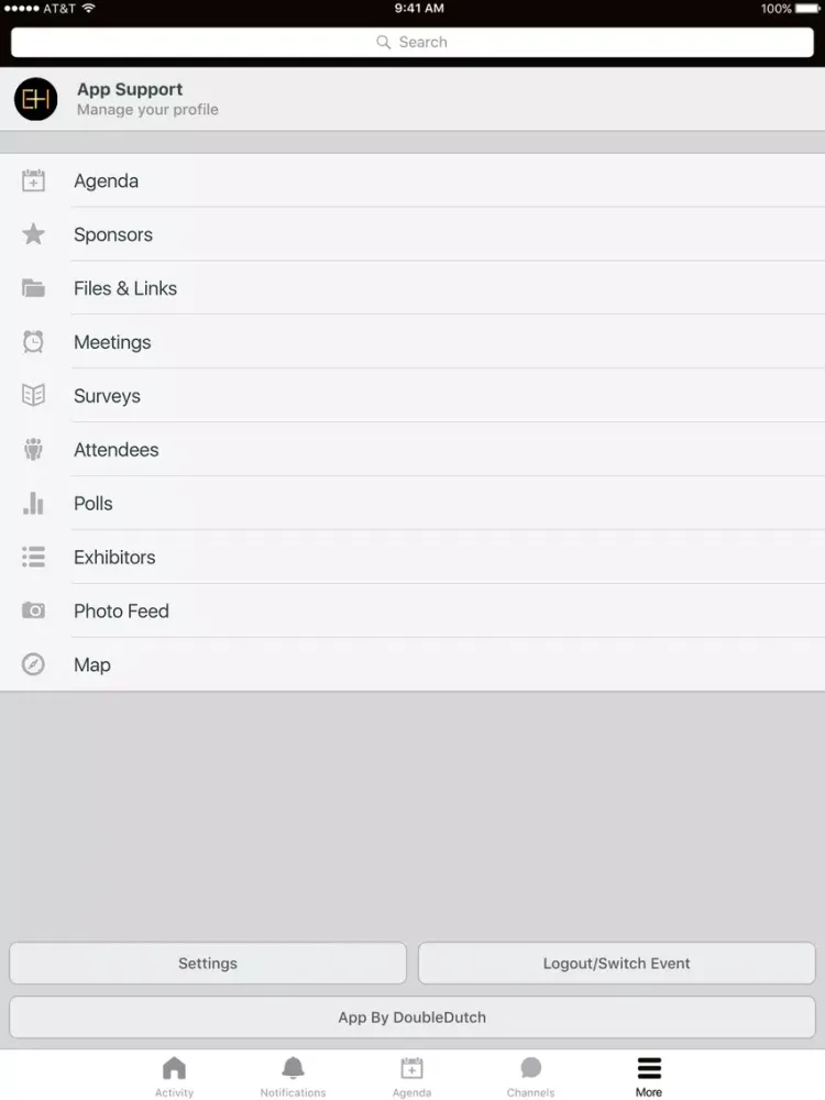 Capturas de tela do EH100 Broker Event iPad 