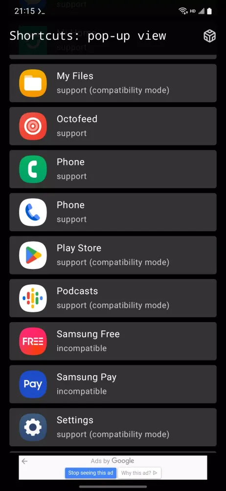 Shortcuts Screenshots