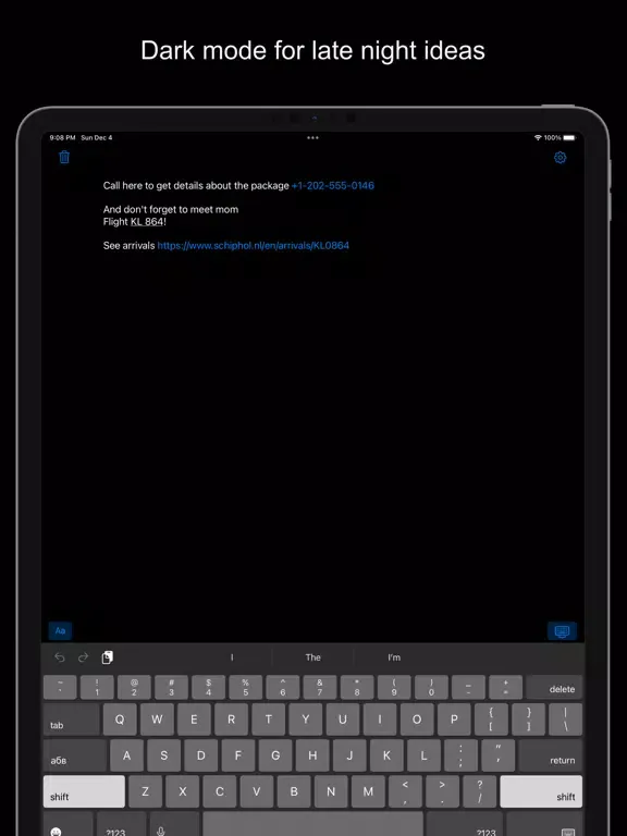Single Note: minimalistic note iPad  Screenshots