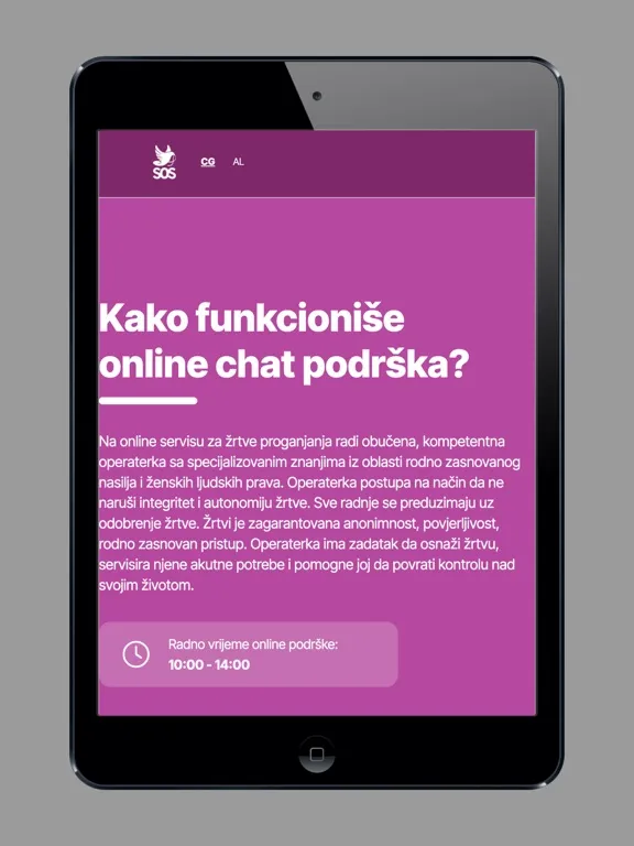 SOS podrška iPad  Screenshots
