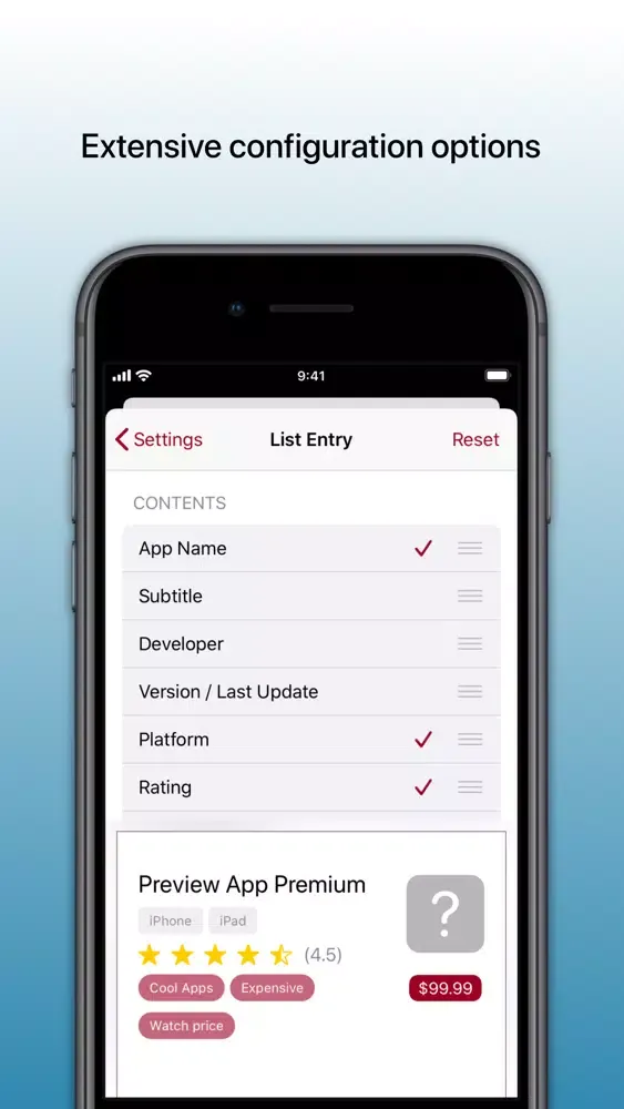 The App List应用截图