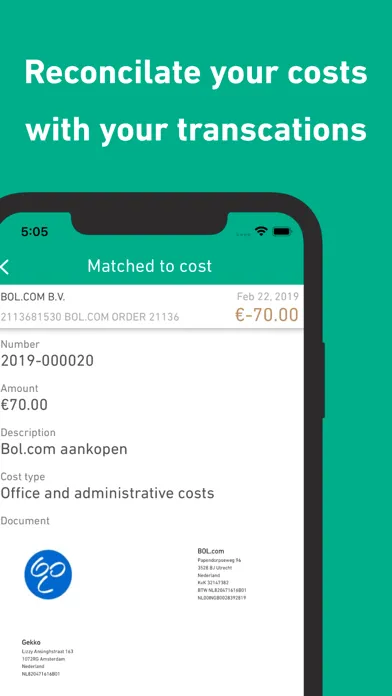 Captures d'écran de Gekko Costs - Receipt Scanner