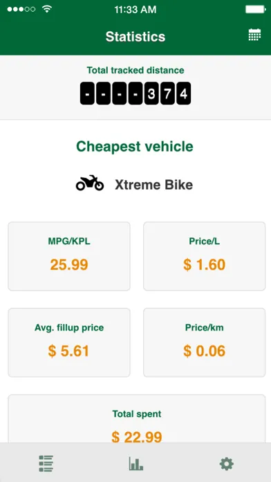 Capturas de tela do VehicleLife - Vehicle details and Fuel consumption