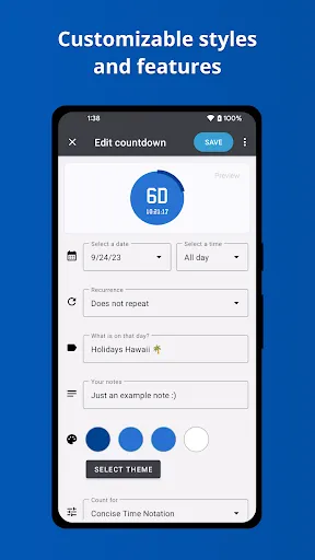 Capturas de pantalla de Countdown Widget・Countdown app