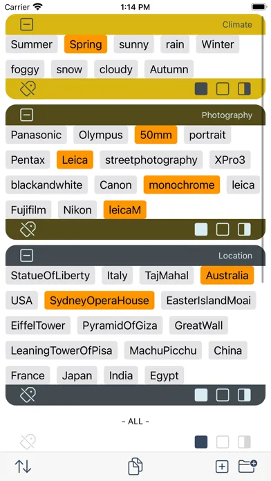 Tangkapan layar Social Tags