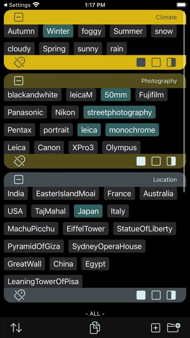Tangkapan layar Social Tags