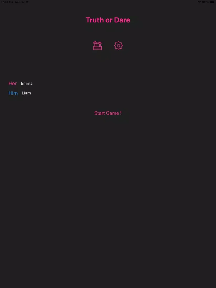 Capturas de pantalla de Truth or Dare For Couples iPad 