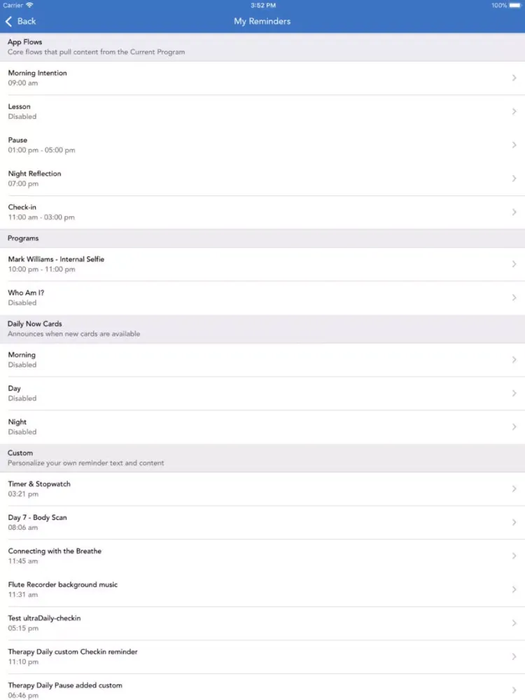 ภาพหน้าจอของ Mindfulness Daily iPad 