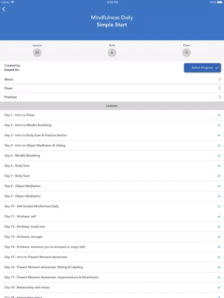 ภาพหน้าจอของ Mindfulness Daily iPad 