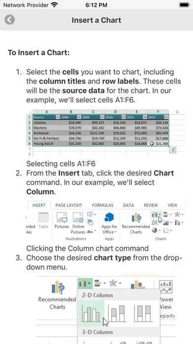 Tutorial for MS Excel Screenshots