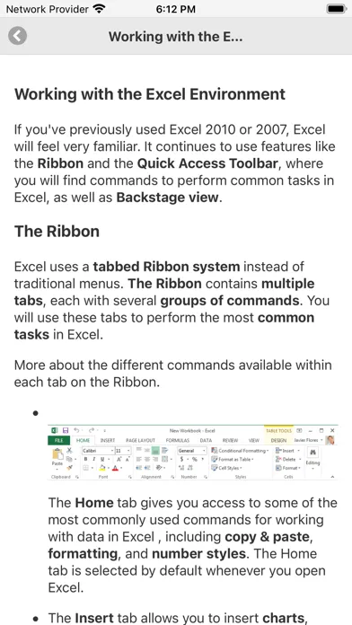 Tutorial for MS Excel Screenshots
