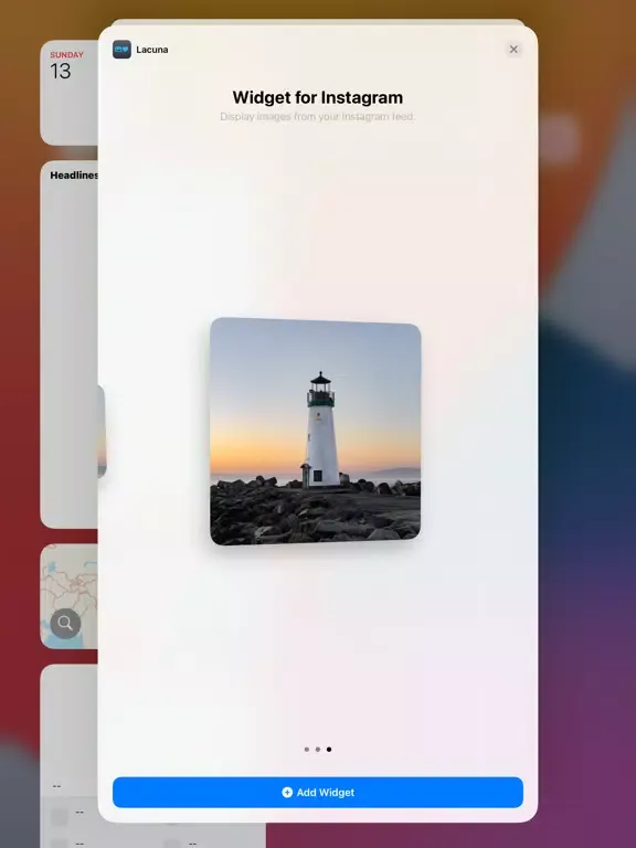 Lacuna: Widget for Instagram iPad  Screenshots