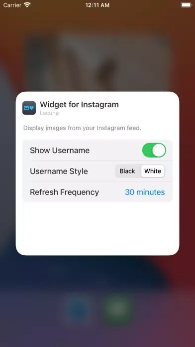 Lacuna: Widget for Instagram Screenshots