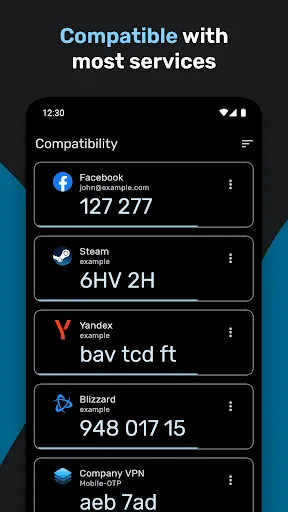 Capturas de tela do Authenticator Pro