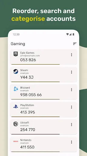 Capturas de tela do Authenticator Pro